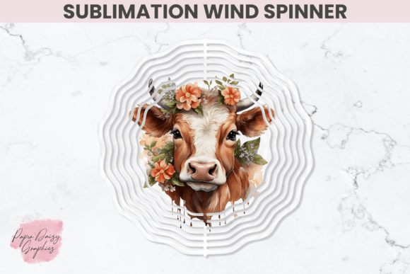 Download Floral Cow Sublimation Wind Spinner - Sublimation wind spinner Collection