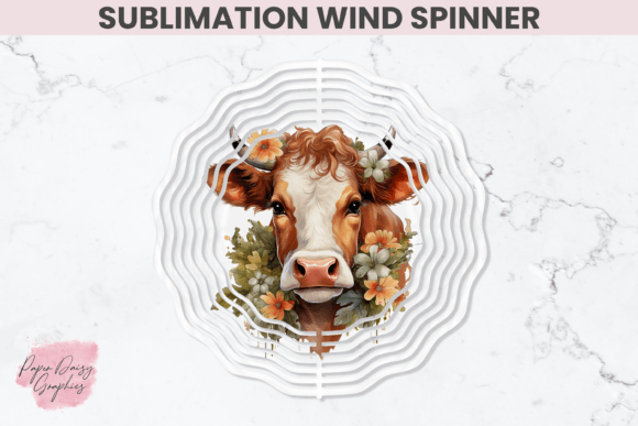 Download Floral Cow Sublimation Wind Spinner - Sublimation wind spinner Collection