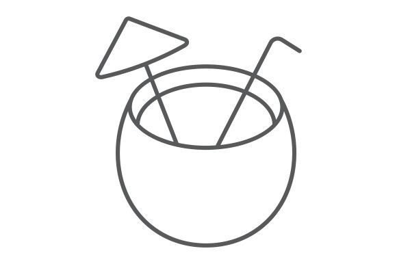 Download Coconut Cocktail Thin Line Icon - Coconut cocktail Collection