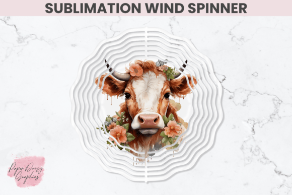 Download Floral Cow Sublimation Wind Spinner - Sublimation wind spinner Collection
