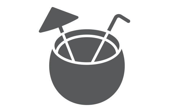 Download Coconut Cocktail Glyph Icon - Coconut cocktail Collection