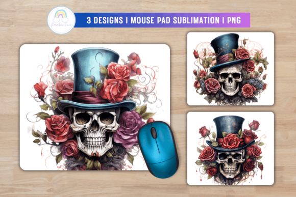 Download Floral Skull Mouse Pad Sublimation - Premium Resources
