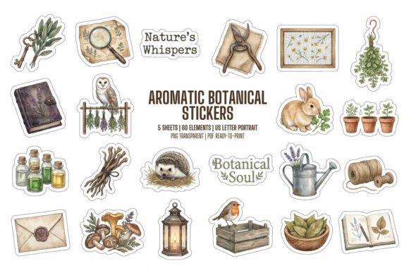 Download Aromatic Botanical Stickers - Aromatic Collection