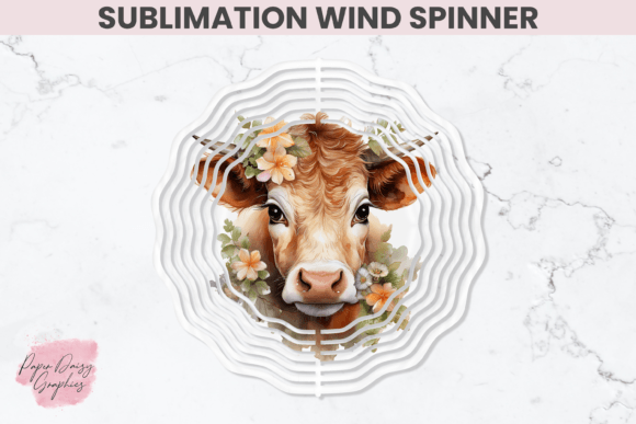 Download Floral Cow Sublimation Wind Spinner - Sublimation wind spinner Collection