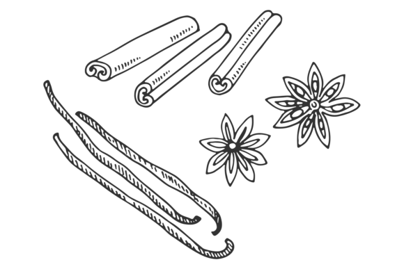 Download Cinnamon Sketch. Aromatic Bakery and Coo - Aromatic Collection